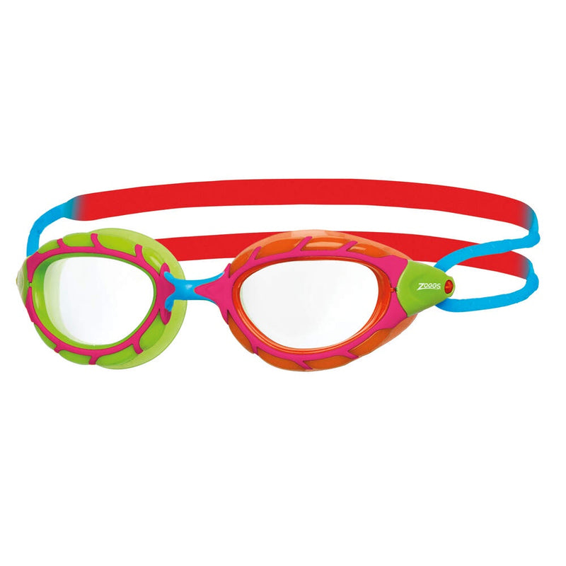 Zoggs Predator Junior Swim Goggles - Red/Orange/Clear