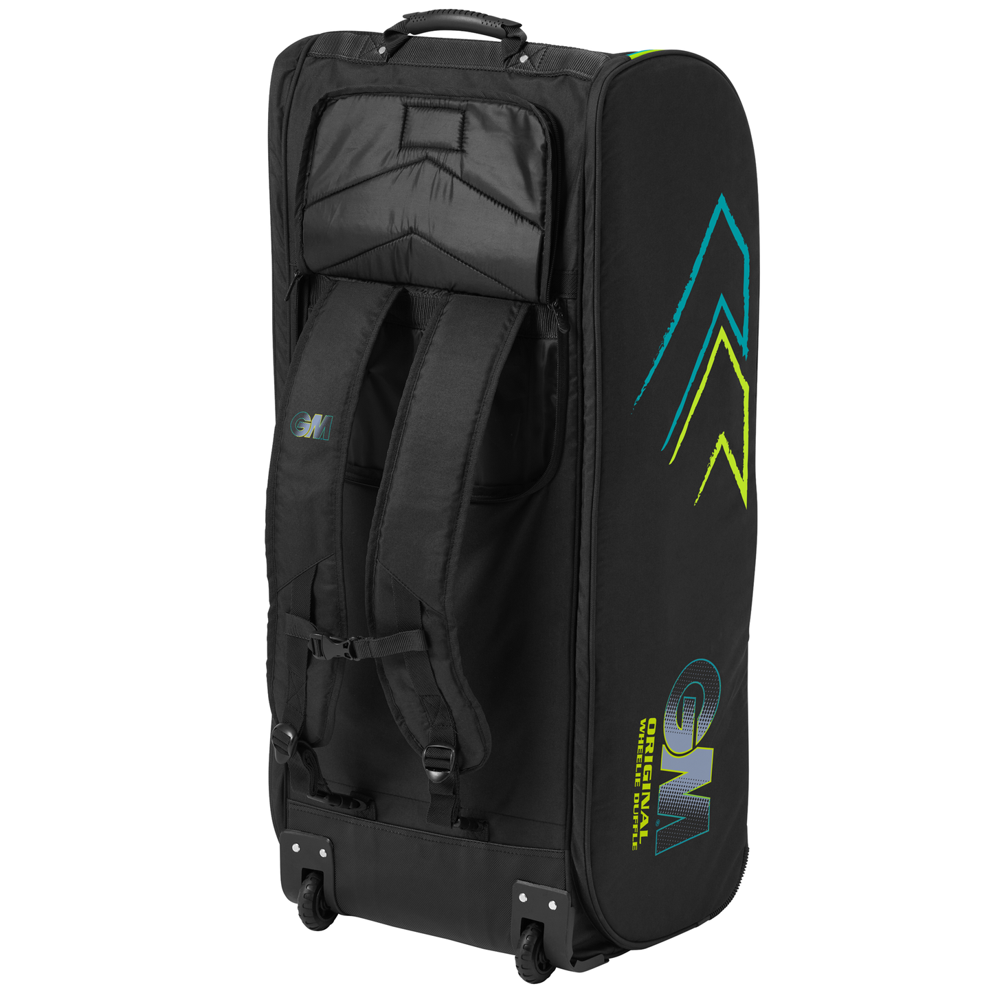 Gunn & Moore Original Wheelie Duffle Bag - Cyan/Fluro Black/Cyan