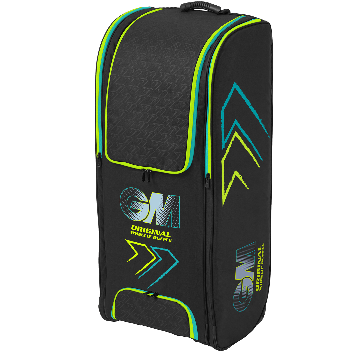 Gunn & Moore Original Wheelie Duffle Bag - Cyan/Fluro Black/Cyan
