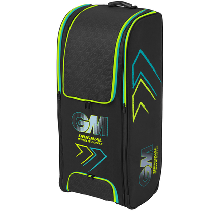 Gunn & Moore Original Wheelie Duffle Bag - Cyan/Fluro Black/Cyan
