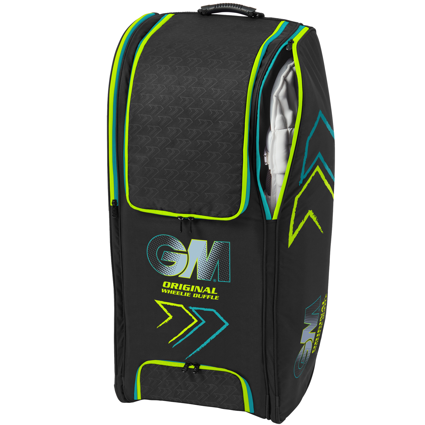Gunn & Moore Original Wheelie Duffle Bag - Cyan/Fluro Black/Cyan