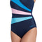 Zoggs Womens Wrap Panel Classicback One Piece - Navy/Blue/Pink