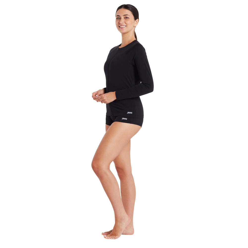 Zoggs Womens Long Sleeve Sun Top - Black
