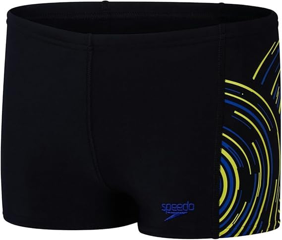 Speedo Boys Placement Print Aquashort Jammer - Black/Blue