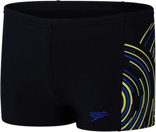 Speedo Boys Placement Print Aquashort Jammer - Black/Blue