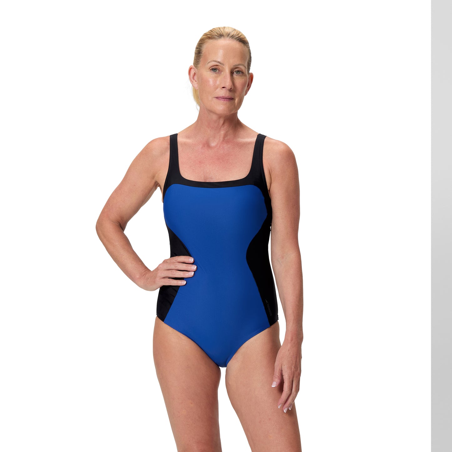 Speedo Womens Colourblock Contour One Piece - Azure Blue
