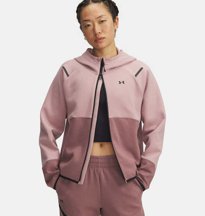 Under Armour Womens Unstoppable Fleece Full Zip - Pink/Maroon Mist