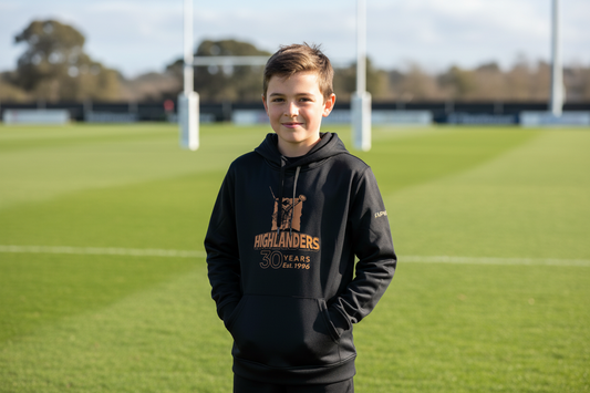 Classic Super Rugby Youth Highlanders Hoody 2026 - Black/Gold