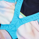 Speedo Girls Digi Placement Splashback One Piece - True Navy/Picton Blue/Siren Red/Lemon Drizzle