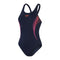Speedo Womens Placement Muscleback One Piece - Navy/Pink