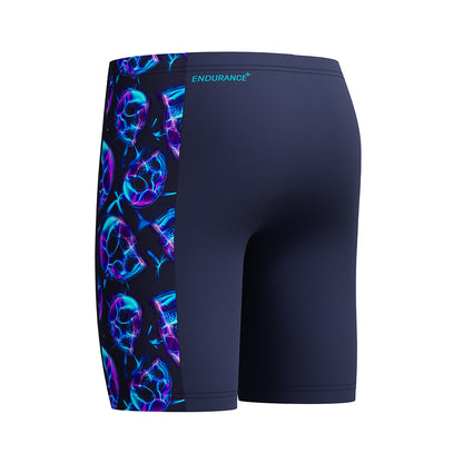 Speedo Junior Boys Allover Print Jammer-Peacoat/Blue