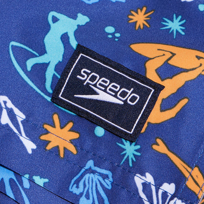 Speedo Boys Digital Printed 13" Watershort - Zaffre Blue/Tranquil Blue/Mandarin Peel/Arctic Glass/White
