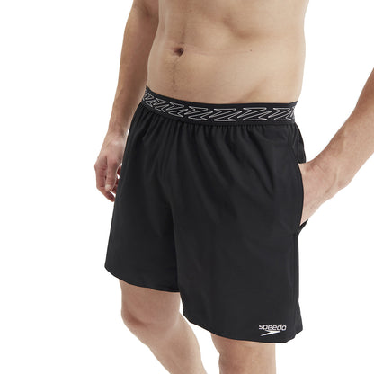 Speedo Mens Hyperboom Band 16 Inch Water Shorts - Black
