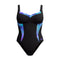 Speedo Womens Shaping Lunalustre One Piece - Black/Pink/Blue/Teal