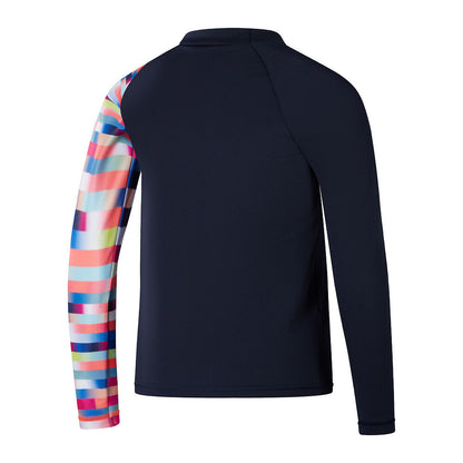 Speedo Boys Digital Long Sleeve Rash Top - Navy