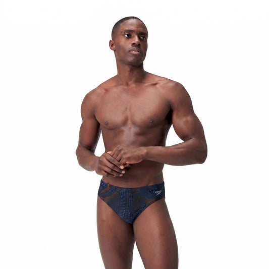 Speedo Mens Print 7 Cm Brief - Black