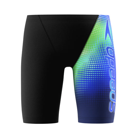 Speedo Boys Print V-Cut Jammer - Black/Green