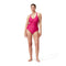 Speedo Womens Shaping Printed V Neck One Piece - Magenta Haze