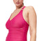 Speedo Womens Shaping Printed V Neck One Piece - Magenta Haze