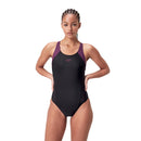 Speedo Womens Hyperboom Splice Racerback One Piece - Black/Plum Dandy