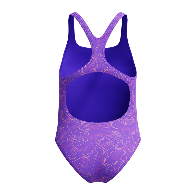 Speedo Girls Hyperboom Allover Medalist One Piece - Indigo Glow