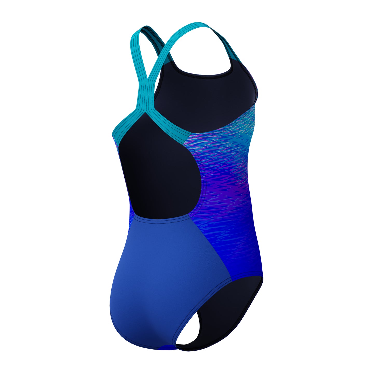 Speedo Girls Hyperboom Allover Medalist One Piece Swimsuit - Blue/Purple
