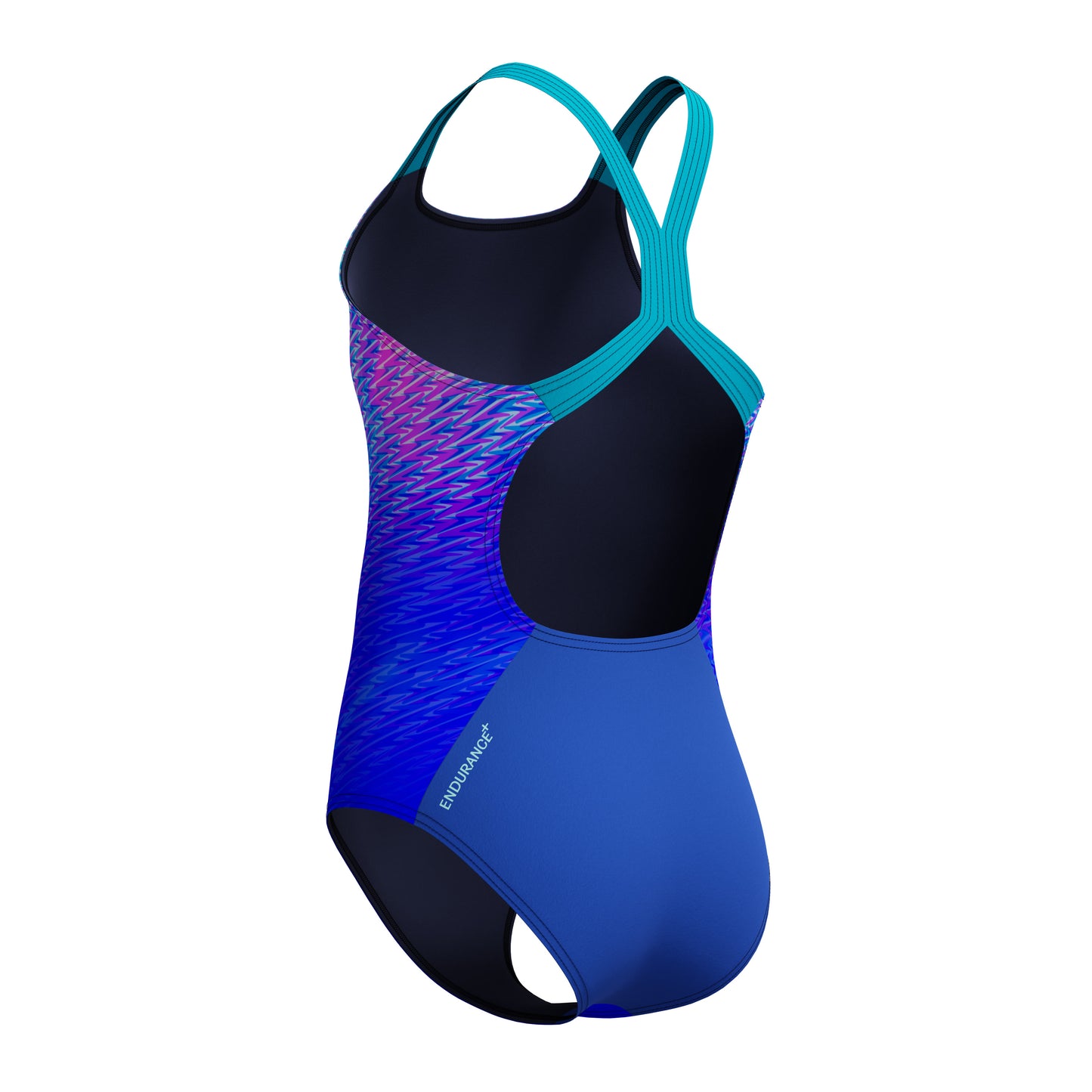 Speedo Girls Hyperboom Allover Medalist One Piece Swimsuit - Blue/Purple