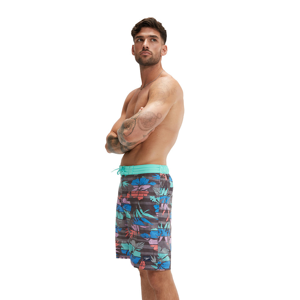 Speedo Mens Print Bondi Basin Boardshort 20 - Volcanic Ash, Maison Floral