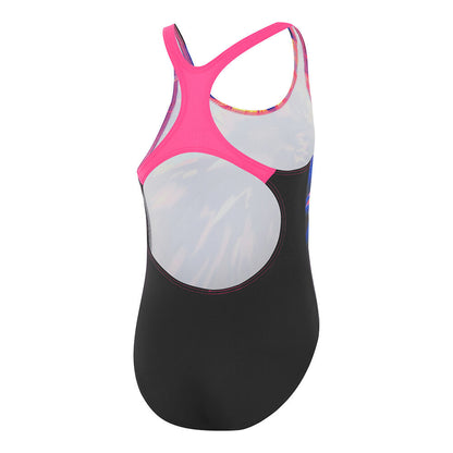 Speedo Girls Powerstrike One Piece-Black/Blue
