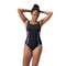 Speedo Womens Shaping Printed Splice Swimsuit - Black/Oxid Grey/White