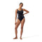 Speedo Womens Shaping Printed Splice Swimsuit - Black/Oxid Grey/White