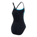 Speedo Womens Placement Fixed X-Back One Piece - True Navy/Picton Blue