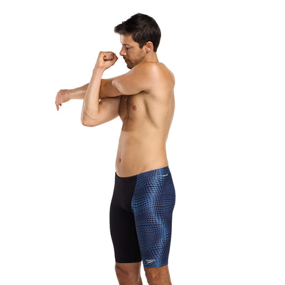 Speedo Mens Placement V-Cut Jammer - Navy/Sugar Blue