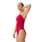 Speedo Womens Solid Flyback 2.0 One Piece - Red