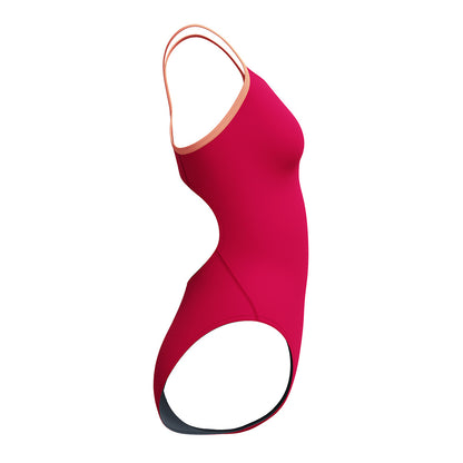 Speedo Womens Solid Flyback 2.0 One Piece - Red