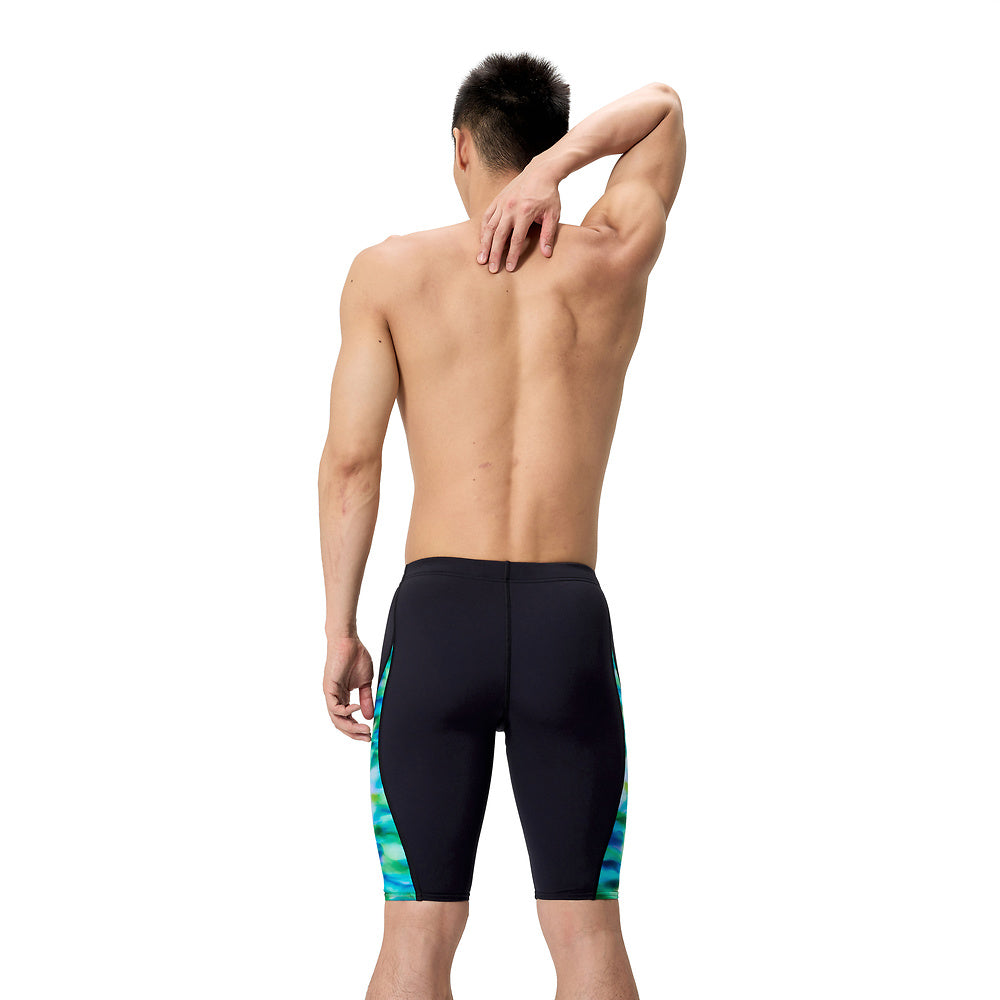 Speedo Mens Spliced Printed Jammer - Sunset Grove/Black