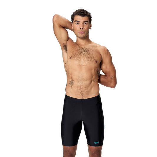 Speedo Mens Sport Logo Jammer - Black/Myan Blue