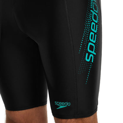 Speedo Mens Sport Logo Jammer - Black/Teal