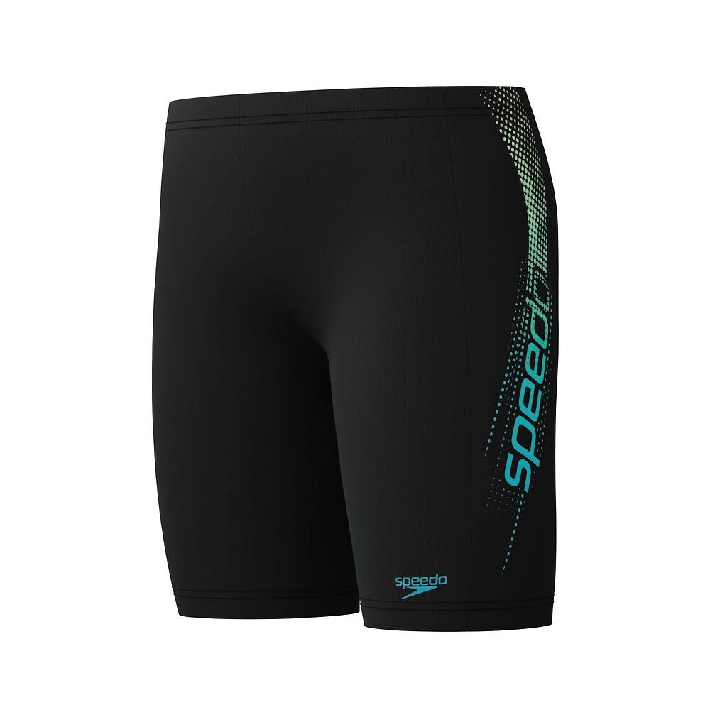 Speedo Junior Boys Sport Logo Jammer - Black/Blue/Mint