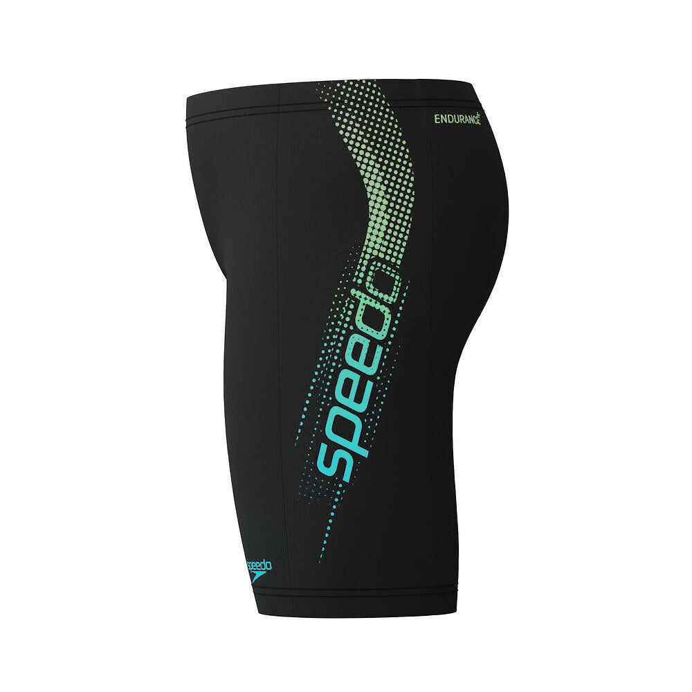 Speedo Junior Boys Sport Logo Jammer - Black/Blue/Mint