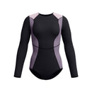 Speedo Womens Colourblock Long Sleeve Zip Back One Piece - Black