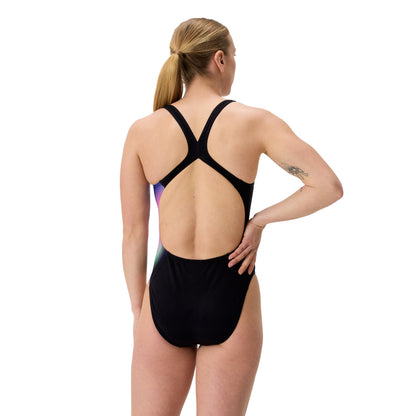 Speedo Womens Placement Printed Powerback One Piece -