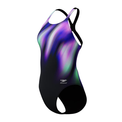 Speedo Womens Placement Printed Powerback One Piece -