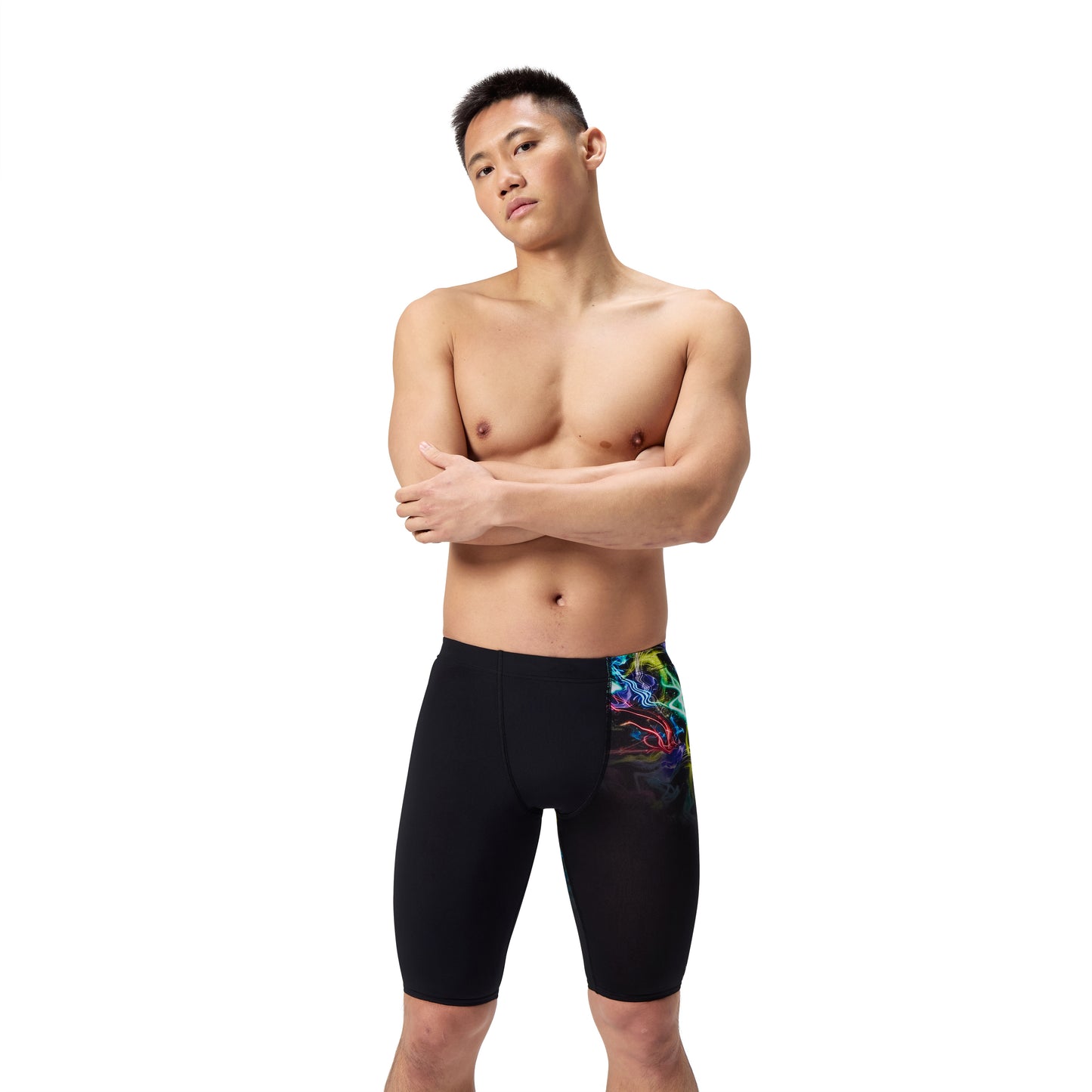 Speedo Boys Placement Printed Jammer - Static Volta-Black