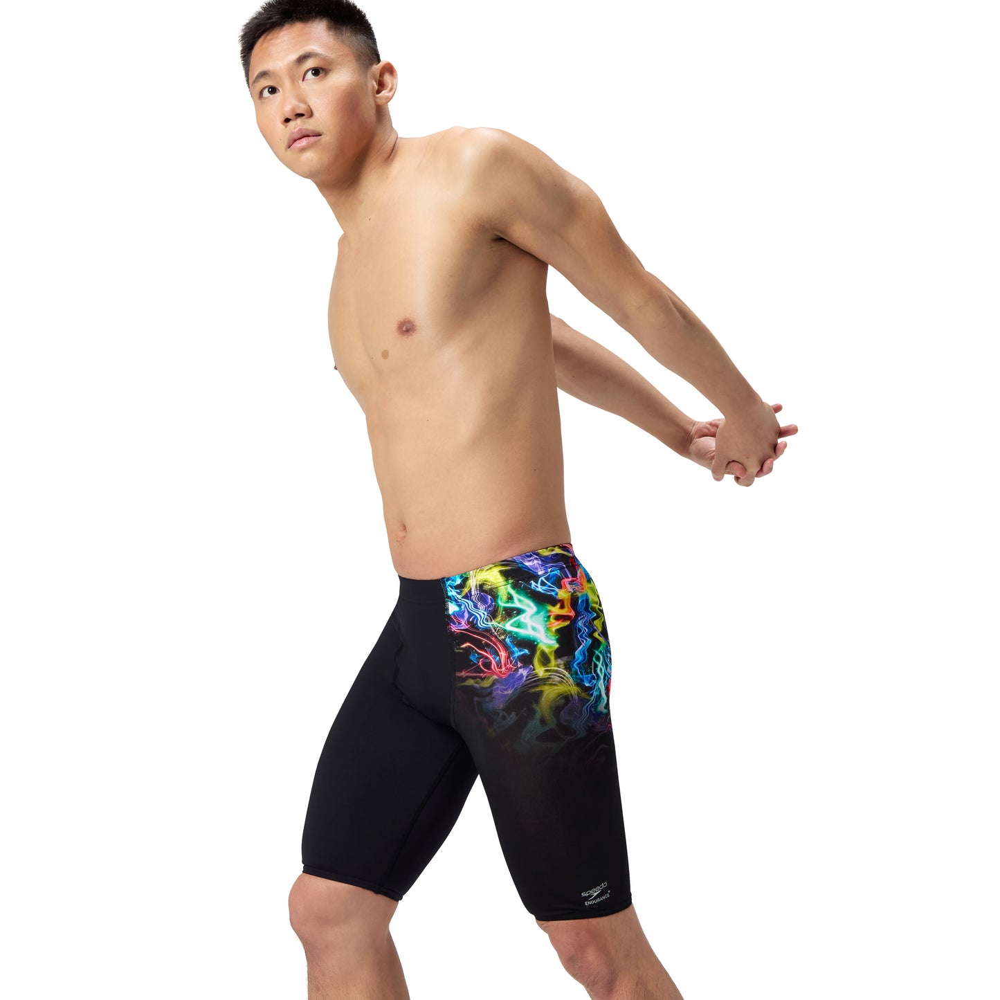 Speedo Boys Placement Printed Jammer - Static Volta-Black