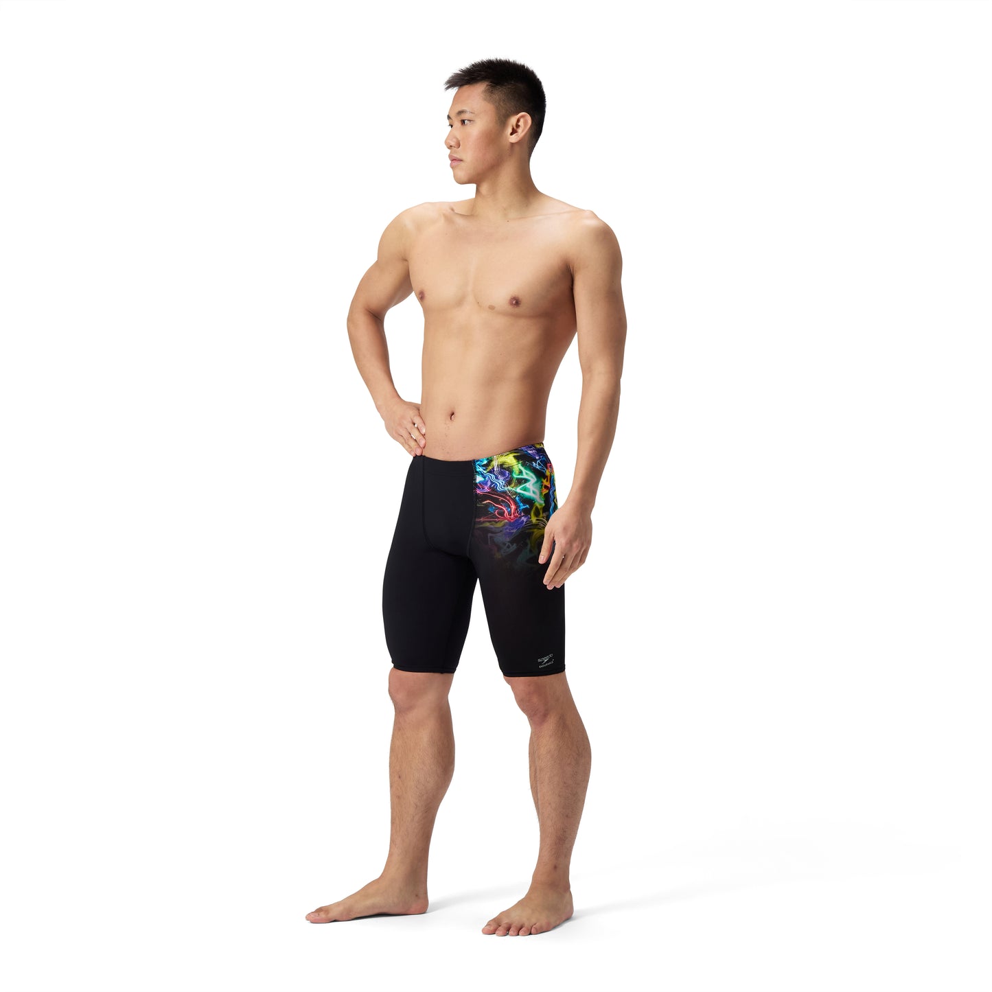 Speedo Boys Placement Printed Jammer - Static Volta-Black