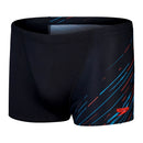 Speedo Mens Hyperboom V-Cut Aquashort - Black /Picton Blue /Siren Red