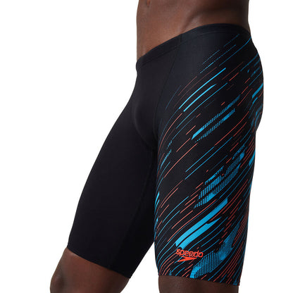 Speedo Mens Hyperboom V-Cut Jammer - Black /Picton Blue /Siren Red