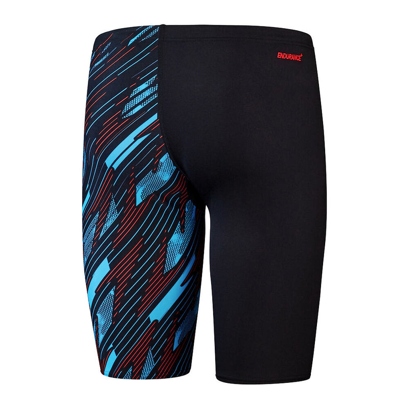 Speedo Mens Hyperboom V-Cut Jammer - Black /Picton Blue /Siren Red