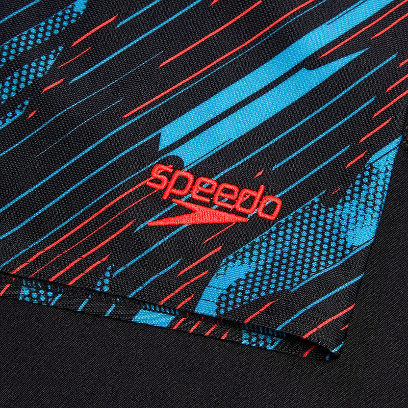 Speedo Mens Hyperboom V-Cut Jammer - Black /Picton Blue /Siren Red